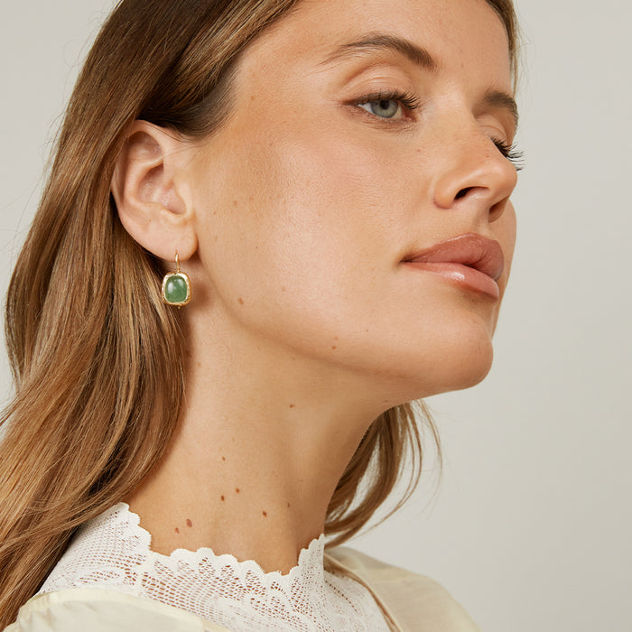Muse earrings gold plated aventurine gaudion furniture