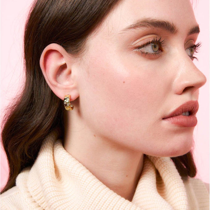 Gold nyx hoop by bianc with cubic zirconia stones scattered