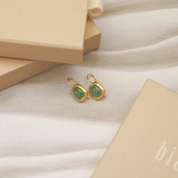 Muse earrings gold plated aventurine gaudion furniture