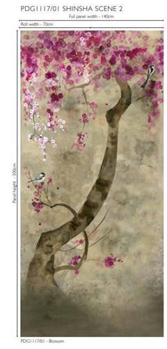 Designers Guild Shinsha Scene 2 Blossom Wallpaper