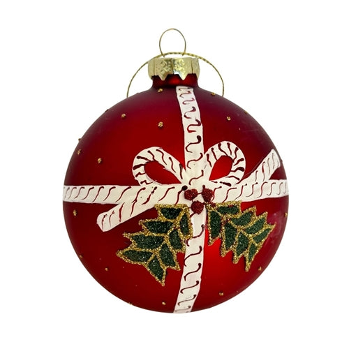 Christmas Ball With Bow Red 