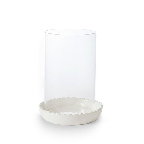 Candleholder Neve White Small, white ceramic base glass votive