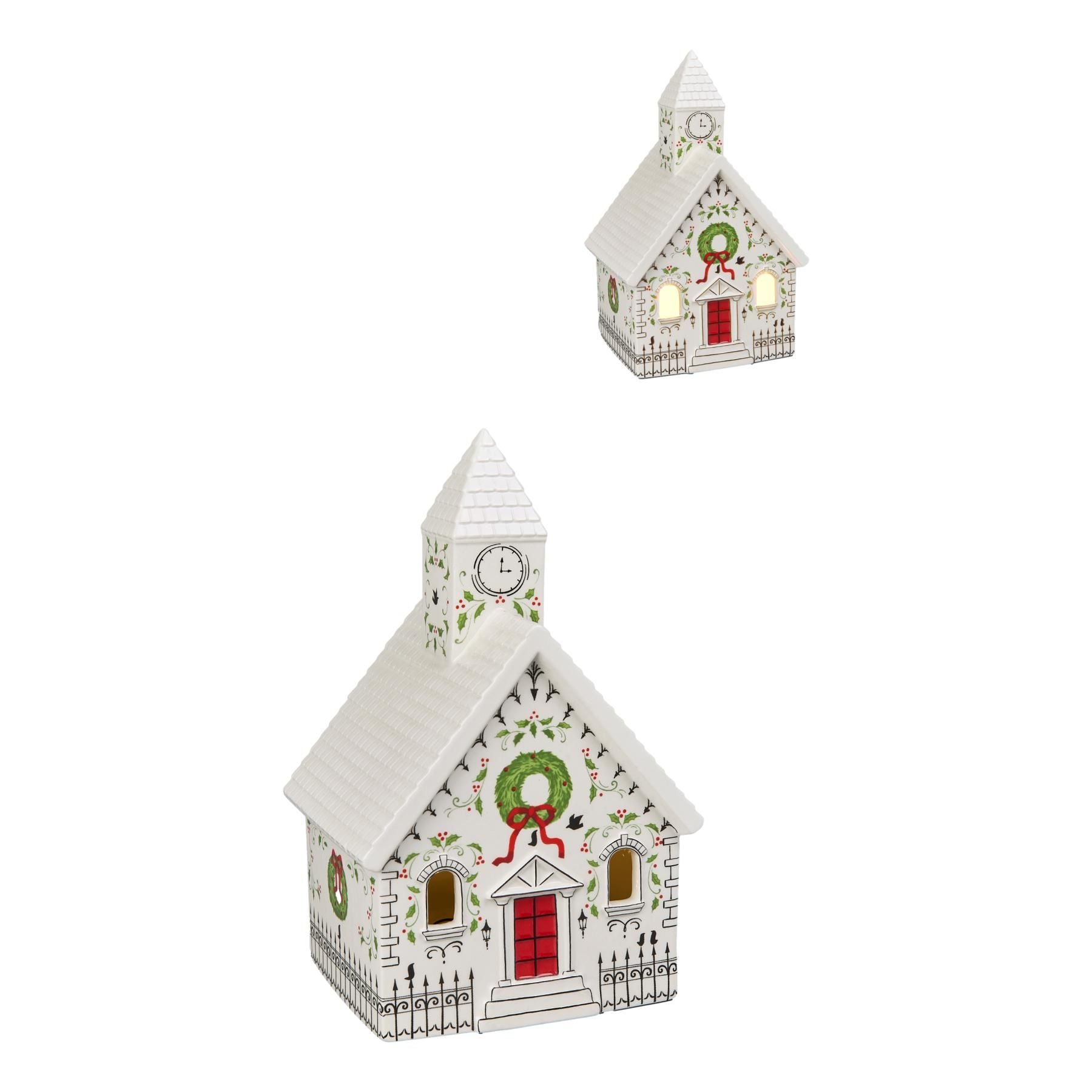 Christmas LED Xmas Church Porcelain house