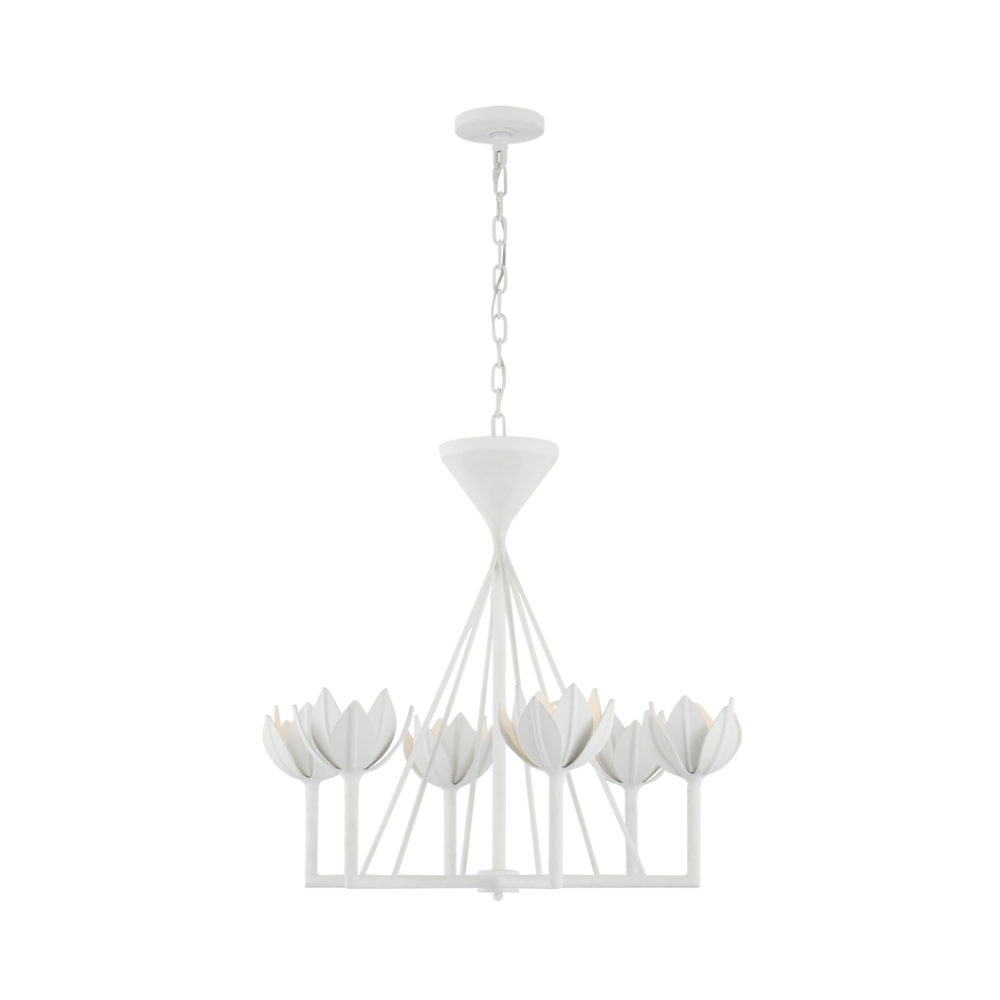 Alberto Small Low Ceiling Chandelier Julie Neill in plaster white gaudion furniture visual comfort