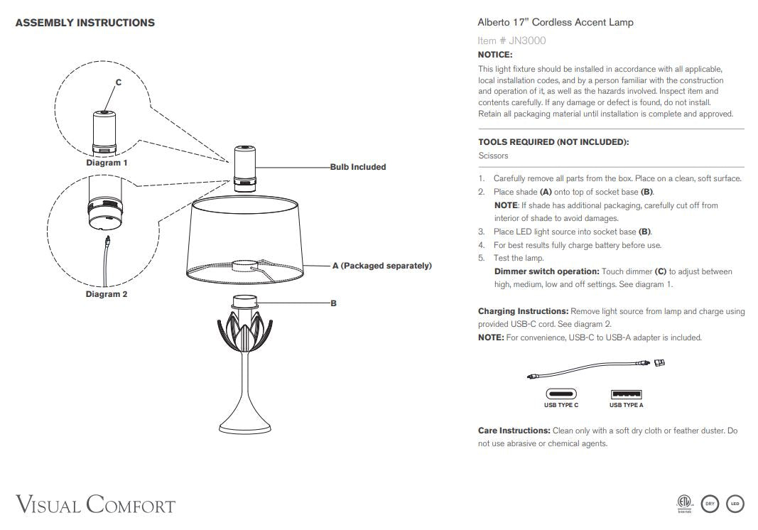 Alberto Cordless Accent Lamp in Plaster White