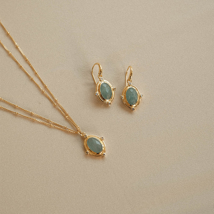 Breeze Milky Aquarmarine Earrings