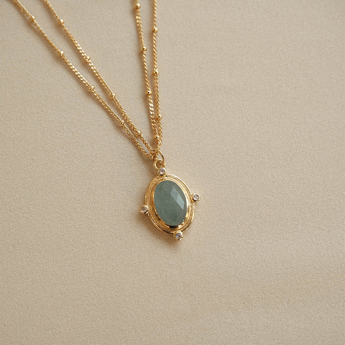 Breeze Necklace by Bianc – Aquamarine & Rainbow Moonstone