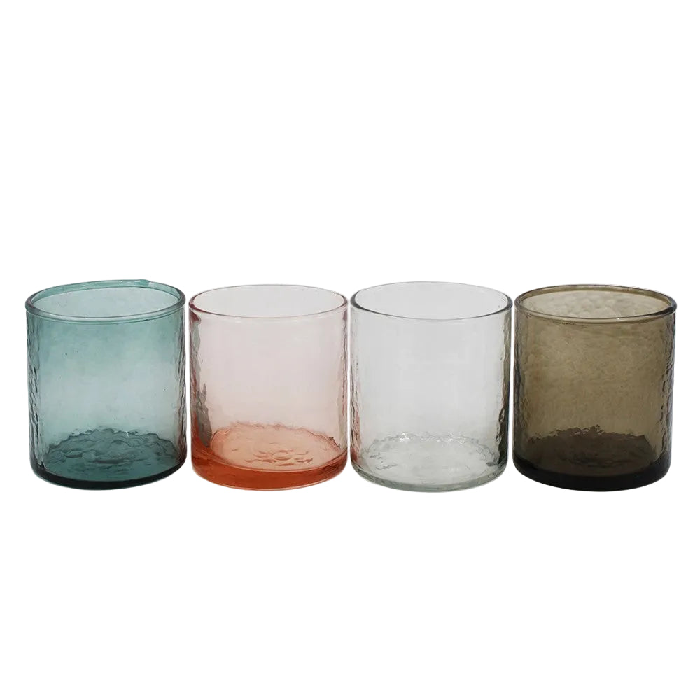 Dappled drinking glasses 250ml mixed colours 