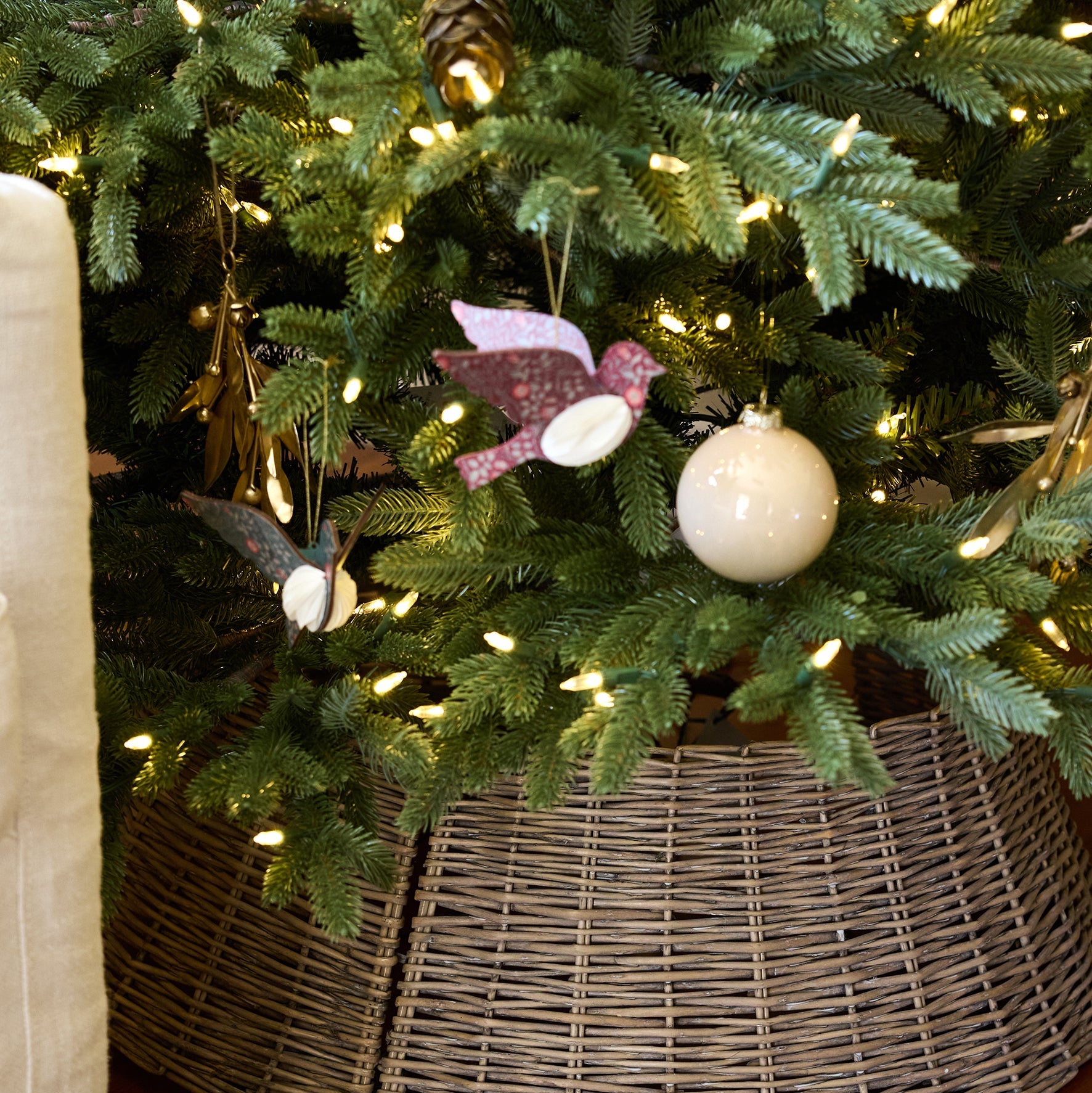 Christmas hanging ornament vintage bird on tree