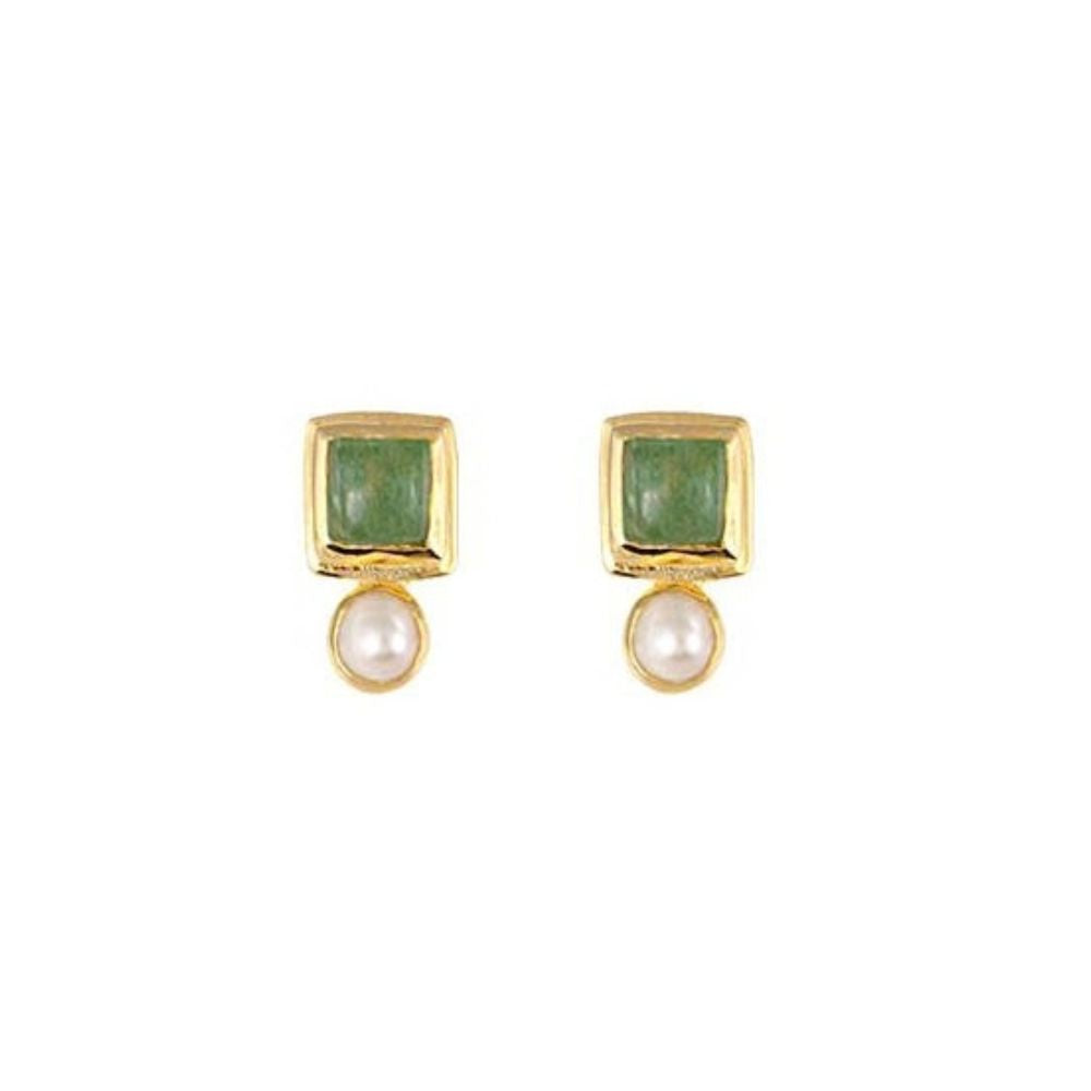 Impressionist Earrings Green Aventurine