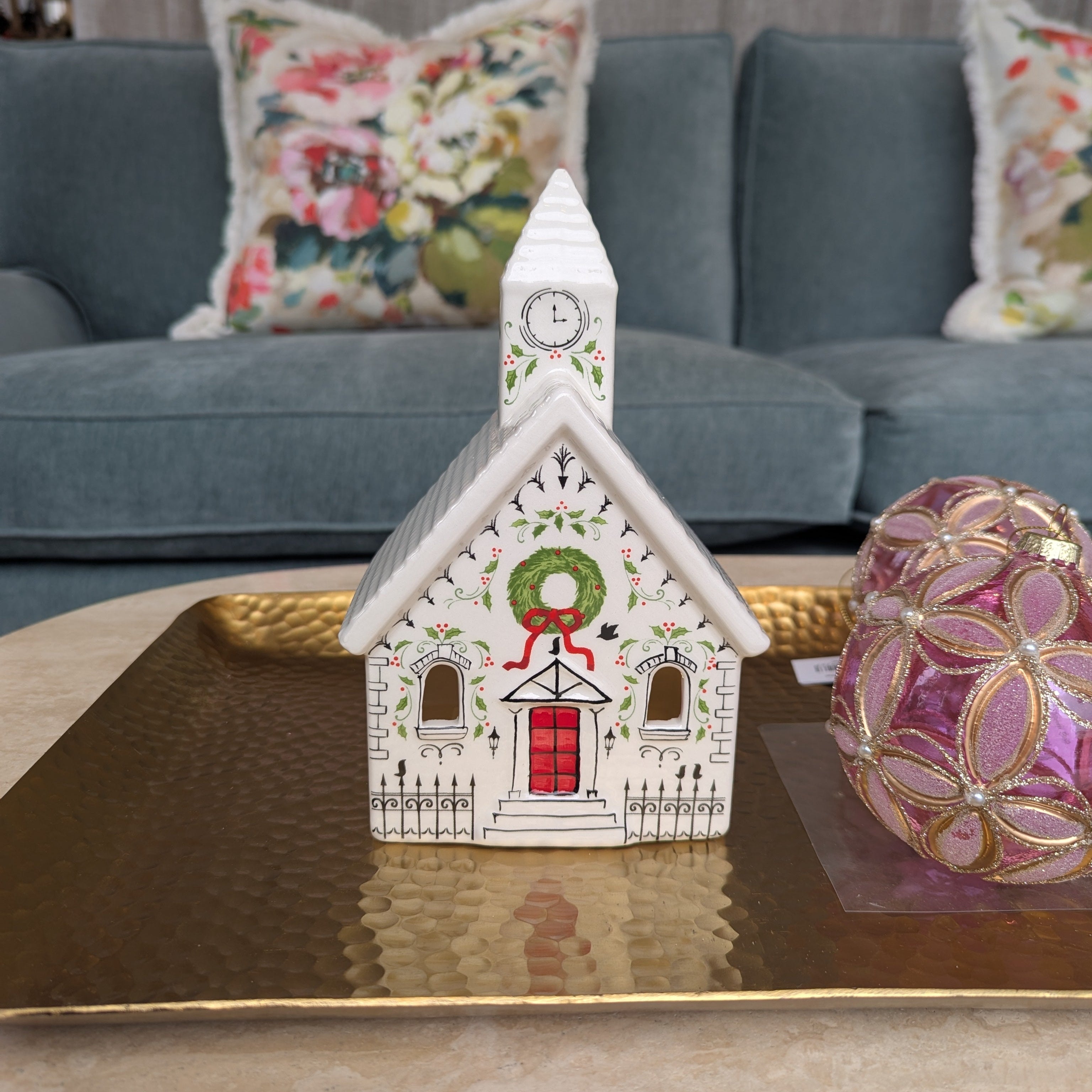 Christmas LED Xmas Church Porcelain house