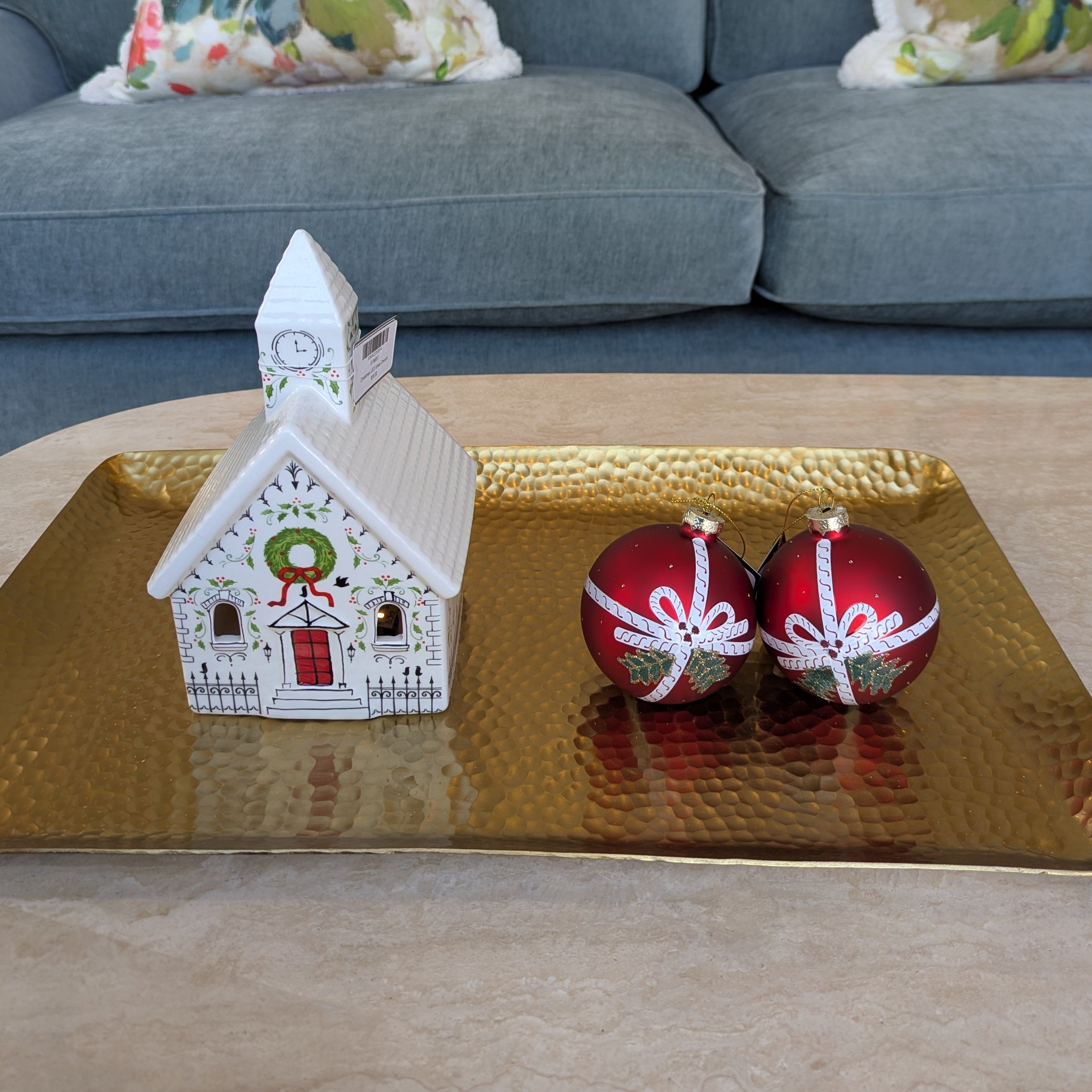 Christmas Ball With Bow Red 