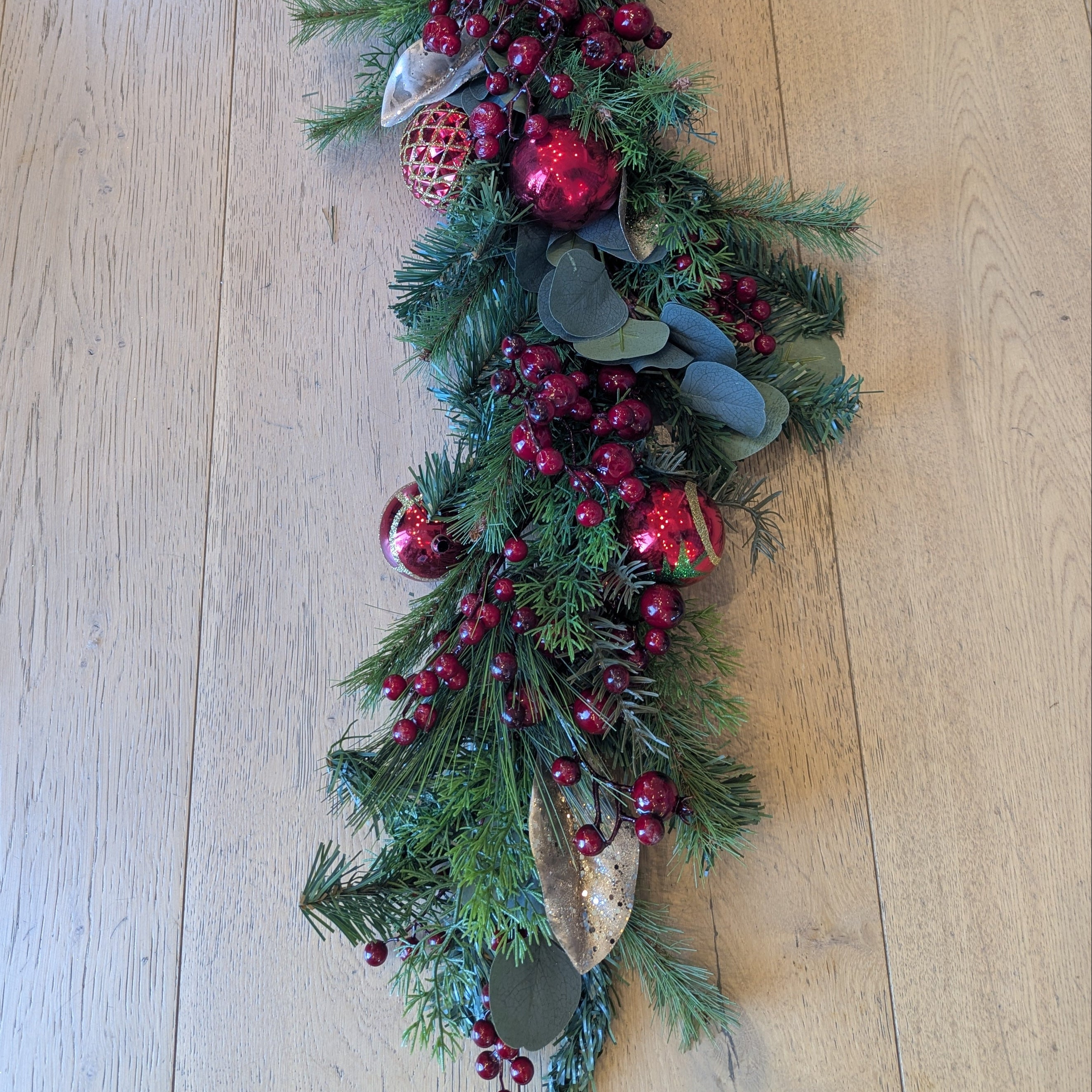 Garland Bauble & Berry 149cm Red