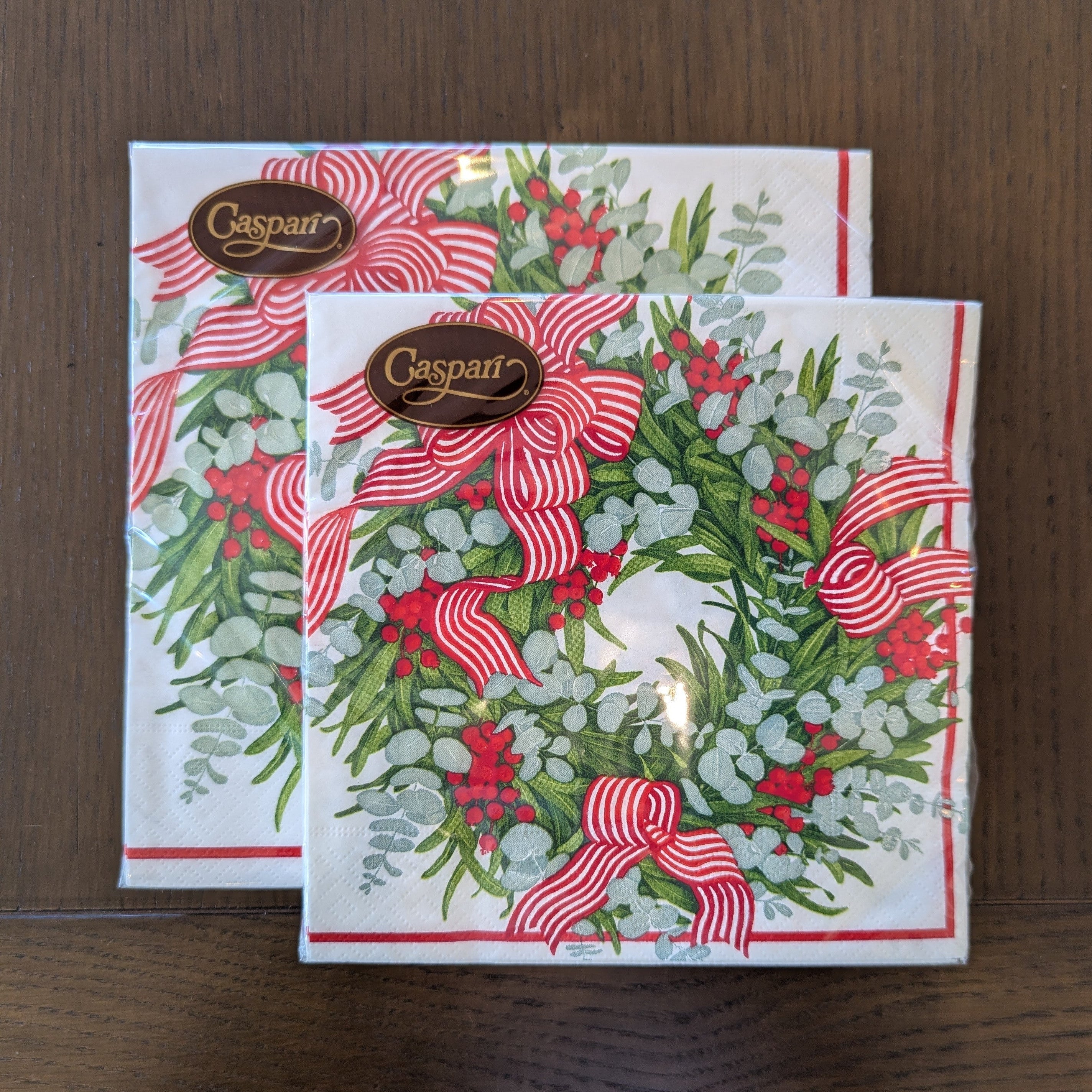 Napkins Ribbon Stripe Wreath