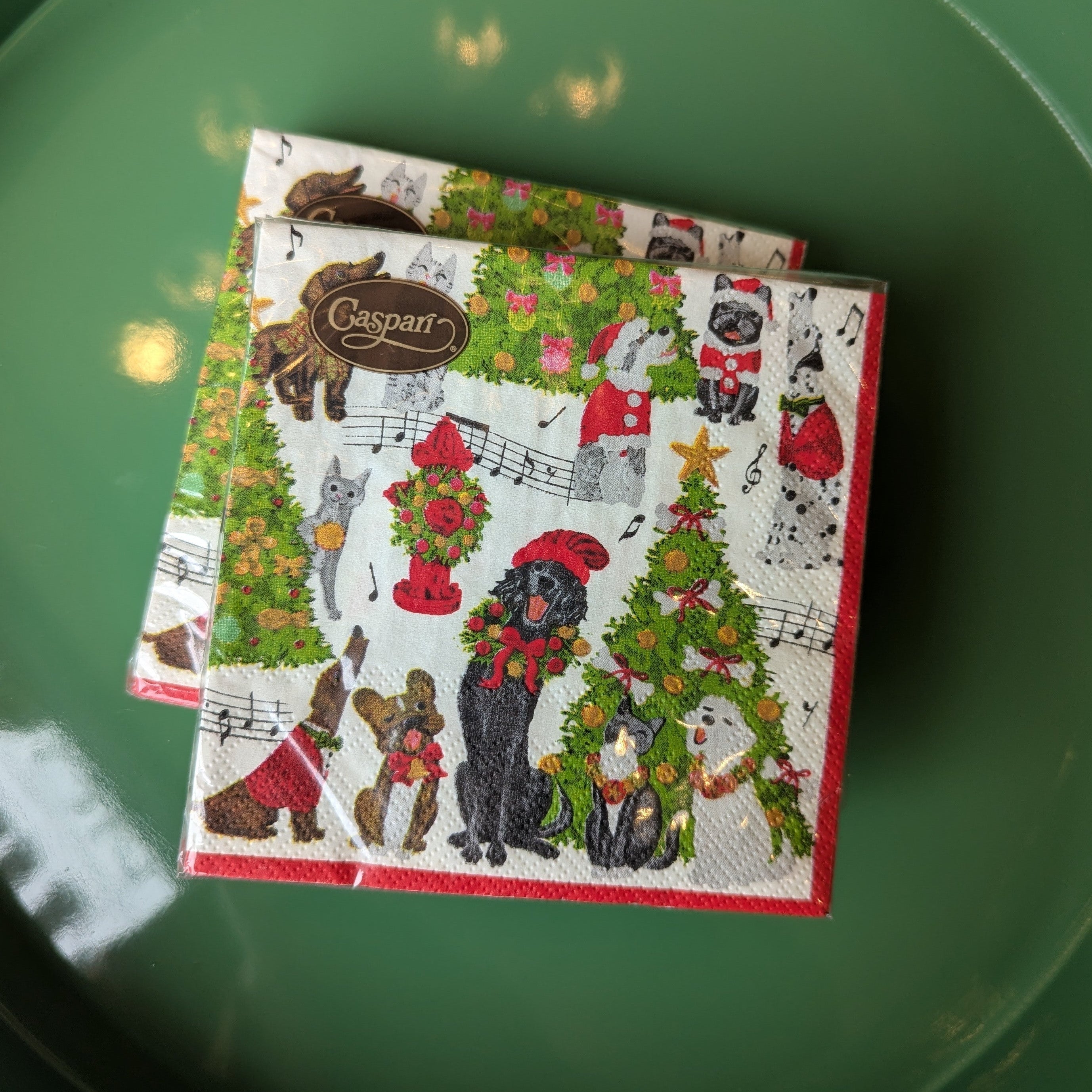 Napkins Cocktail Caroling Pets