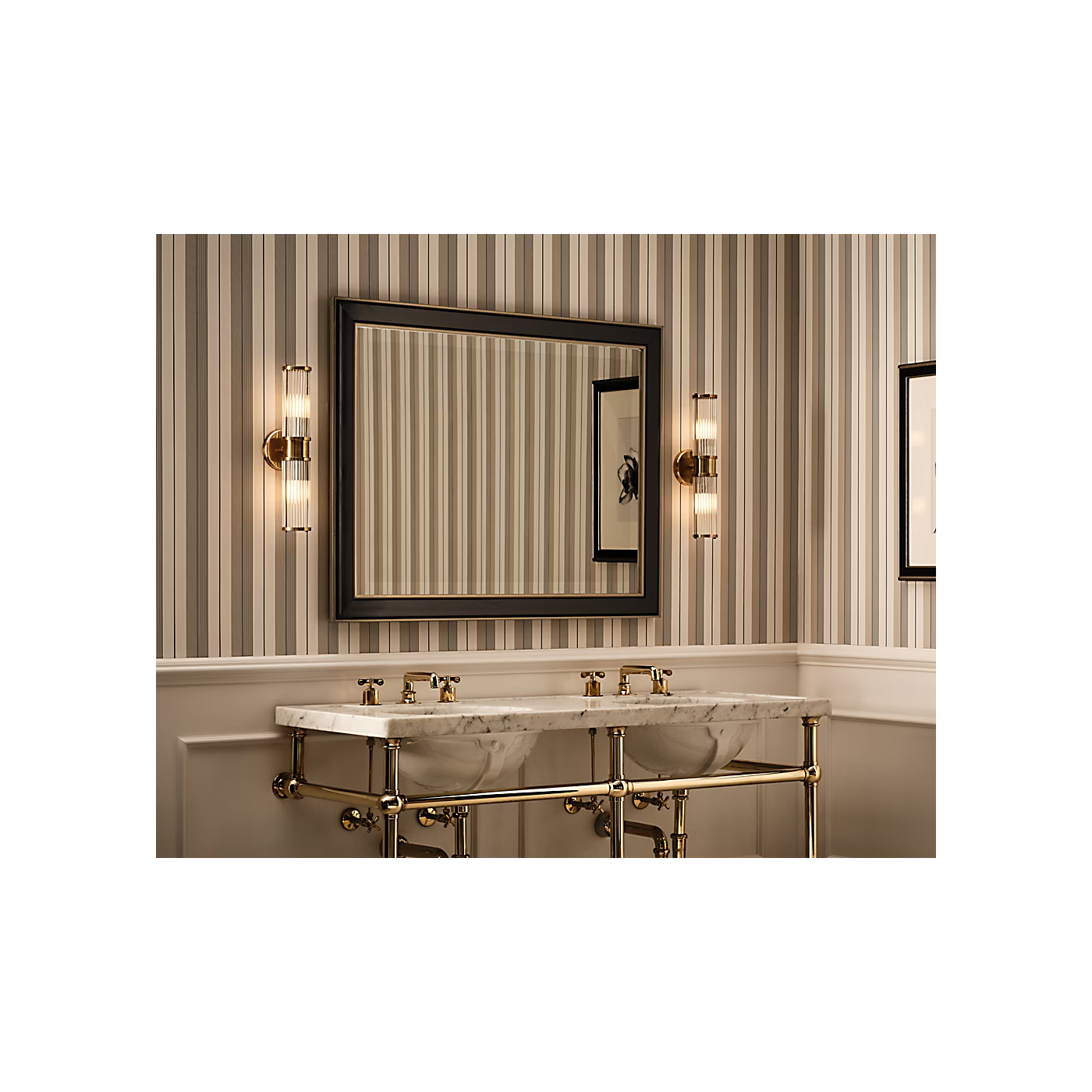 Ralph Lauren Allen Double Sconce Brass Visual Comfort