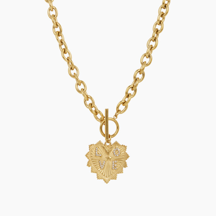 Amore Gold Heart Necklace by Zahar