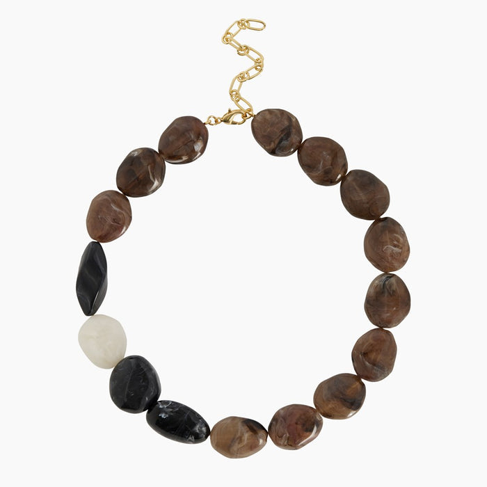 Maisie Necklace by Zahar – Chocolate, Black & Ivory
