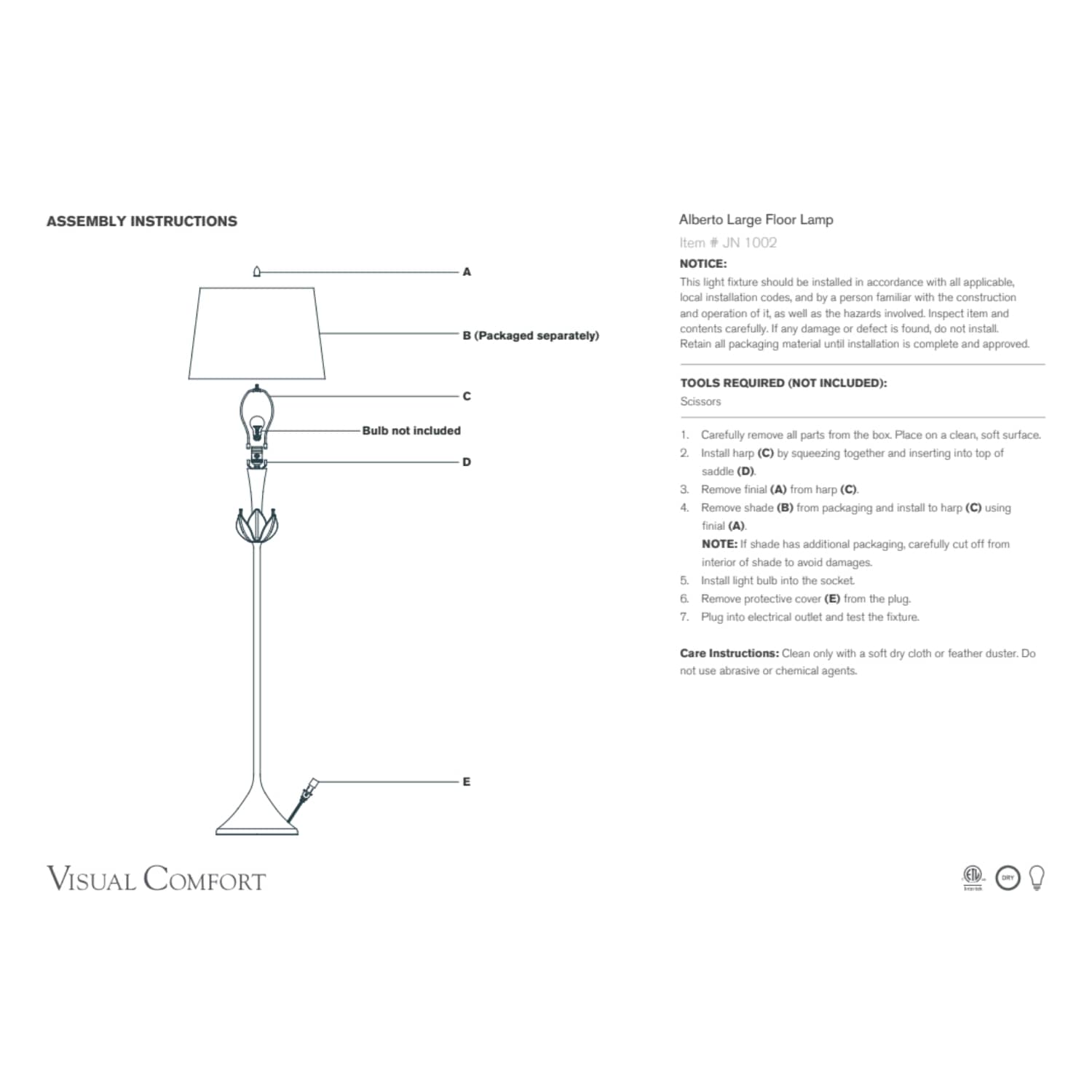 Alberto Large Floor Lamp - Gaudion Furniture