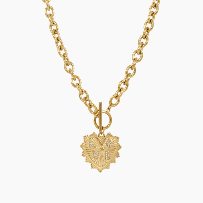 Amore Gold Heart Necklace by Zahar - Gaudion Furniture
