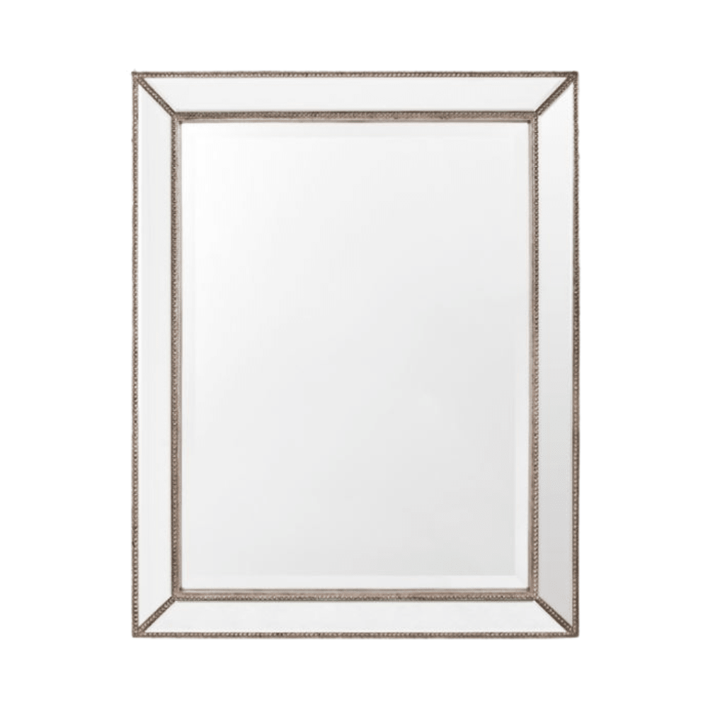 Beaded Antique Silver Mirror - Gaudion Furniture