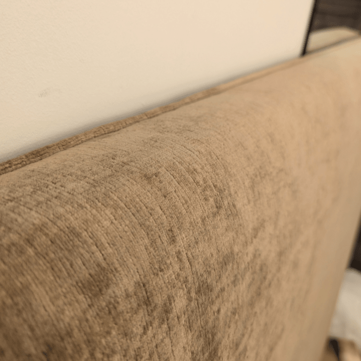 Custom Straight Top Queen Bedhead – Gold Velvet
