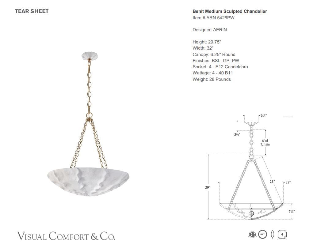 Benit Medium Sculpted Chandelier AERIN - Gaudion Furniture