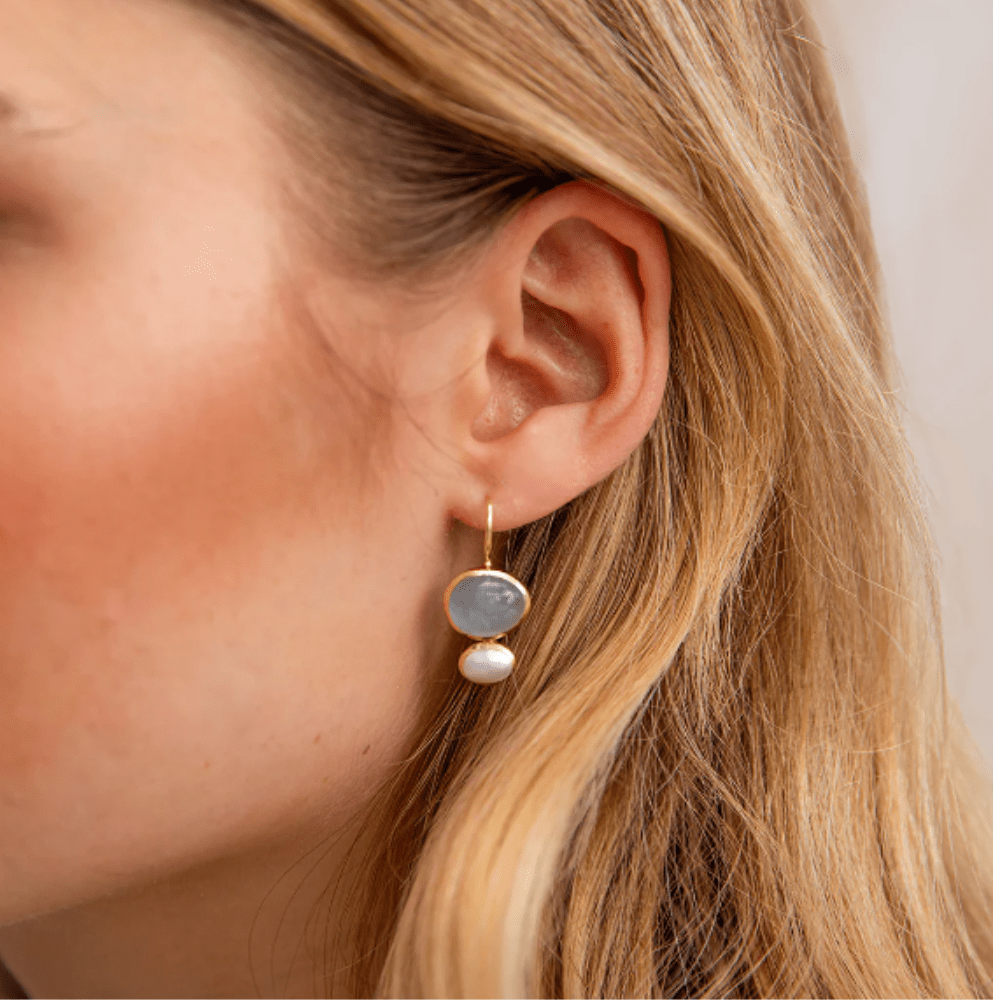 Bianc EARRINGS Earrings Cubism Green Or Aquamarine