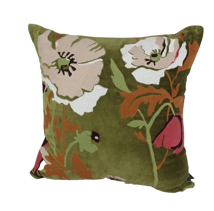 Bristol Velvet Cushion 45 cm x 45 cm Olive