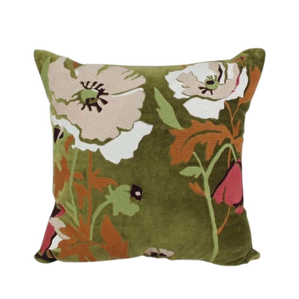 Bristol Velvet Cushion 45 cm x 45 cm Olive