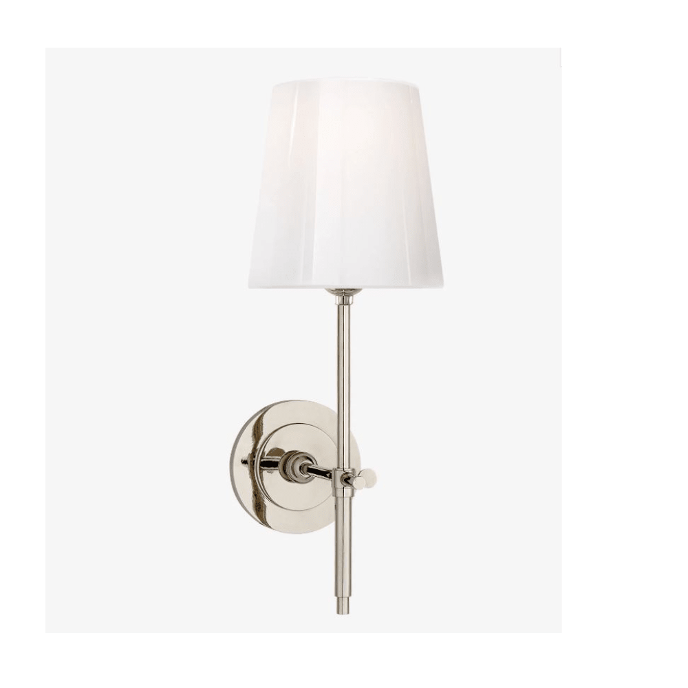 Bryant Sconce with White Glass Shade 2 Finishes - Gaudion Furniture