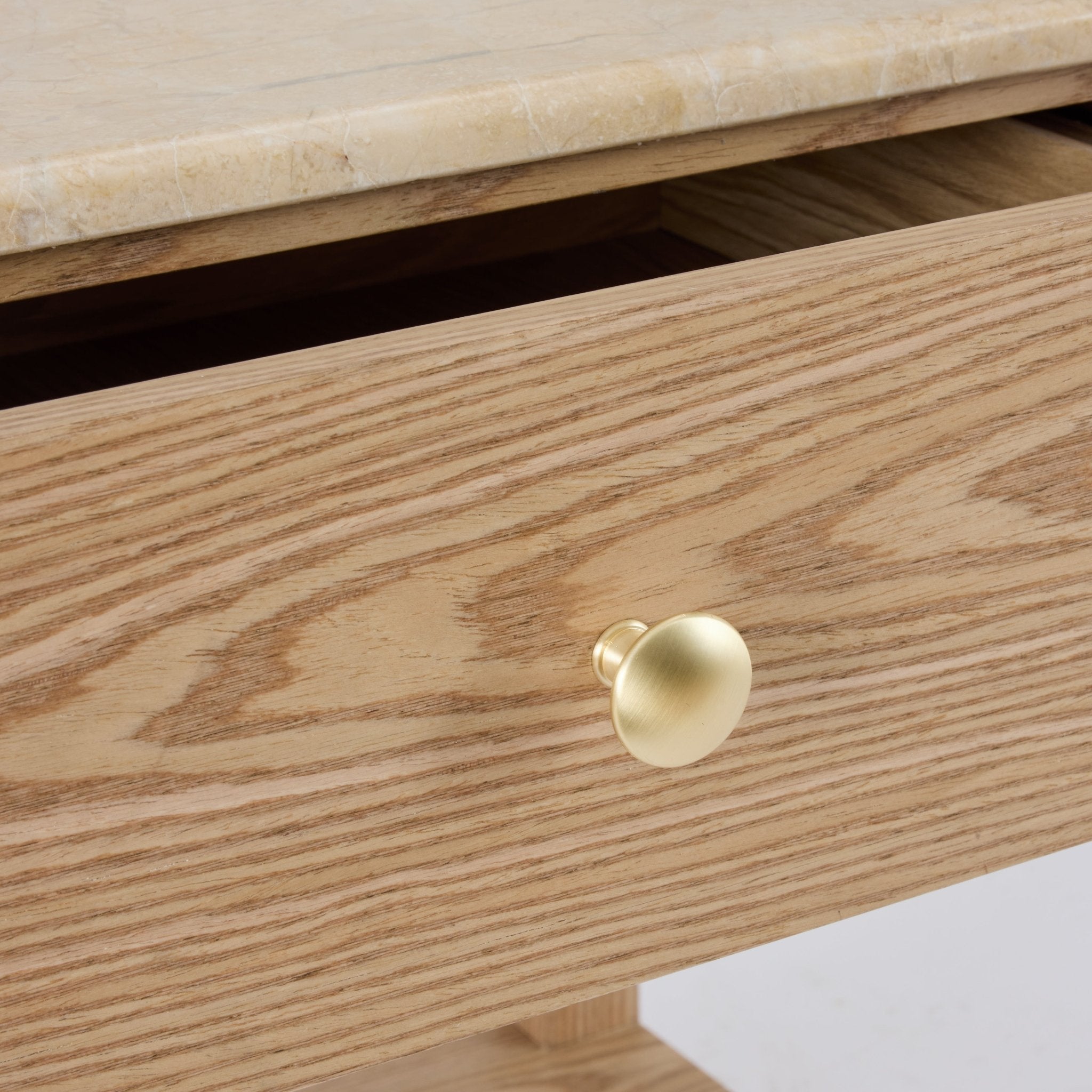 Carly Beige Marble Bedside Table - Gaudion Furniture