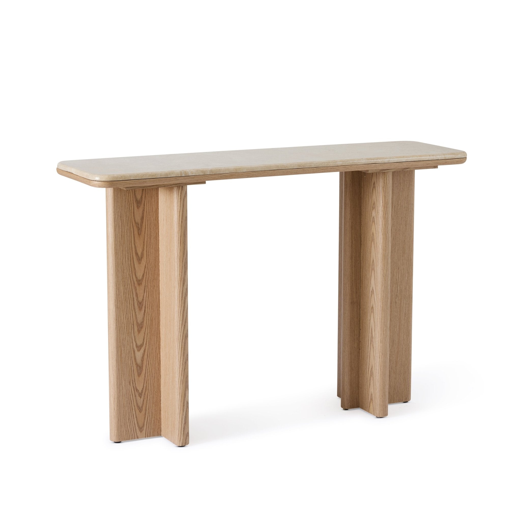 Carly Beige Marble Oak Console - Gaudion Furniture