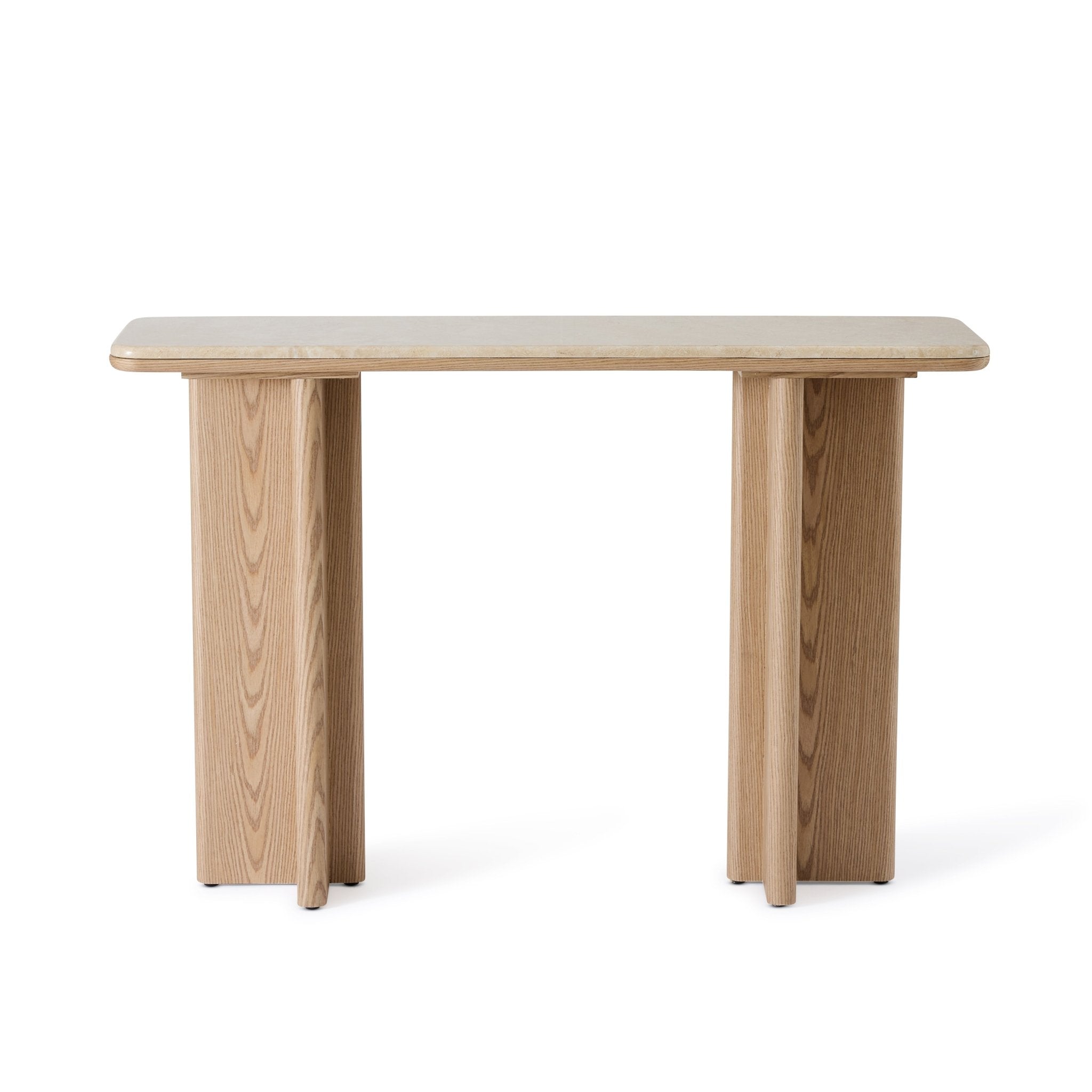 Carly Beige Marble Oak Console - Gaudion Furniture