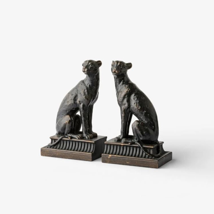 Cheetah Bookends in Bronze Finish Gaudion Furniture