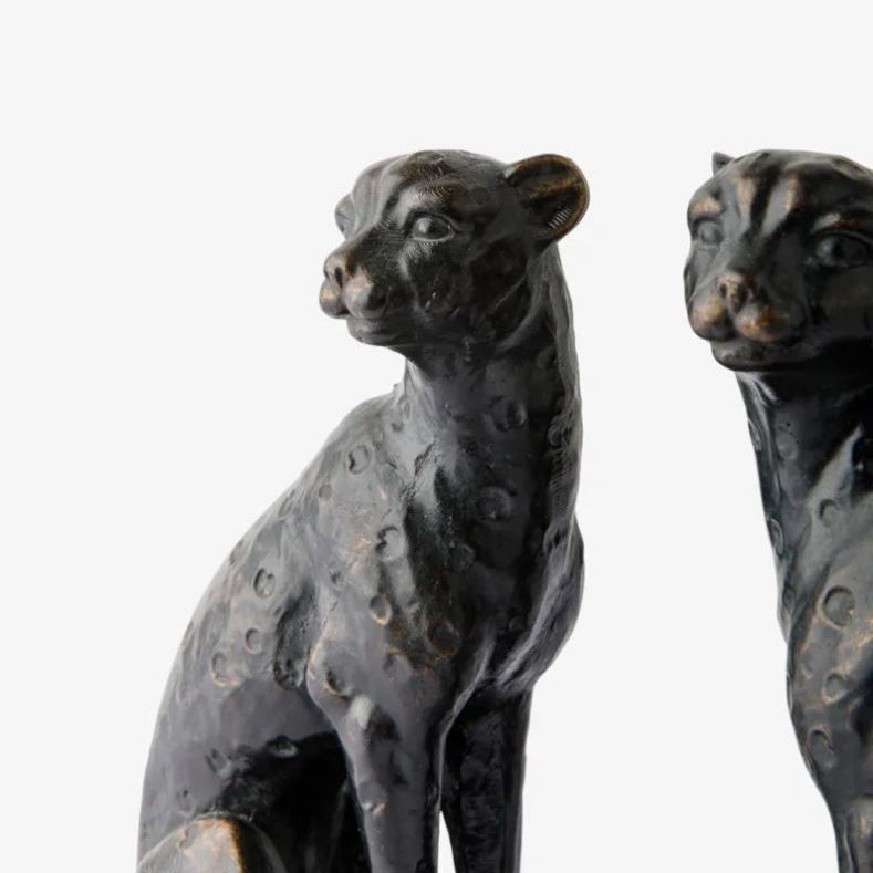 Cheetah Bookends in Bronze Finish Gaudion Furniture