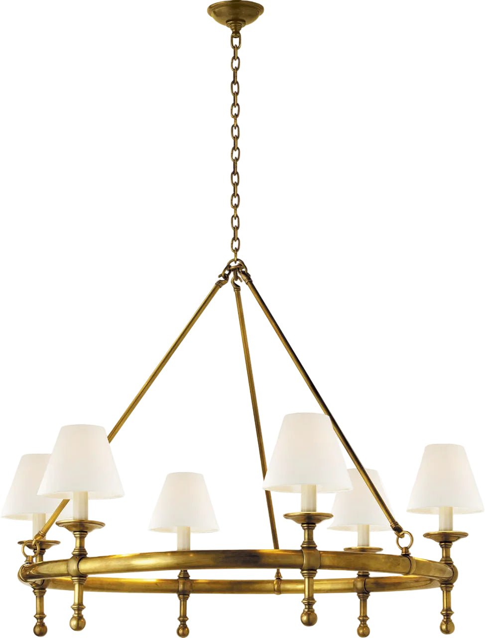 Classic Ring Chandelier in Hand Rubbed Brass - Gaudion Furniture