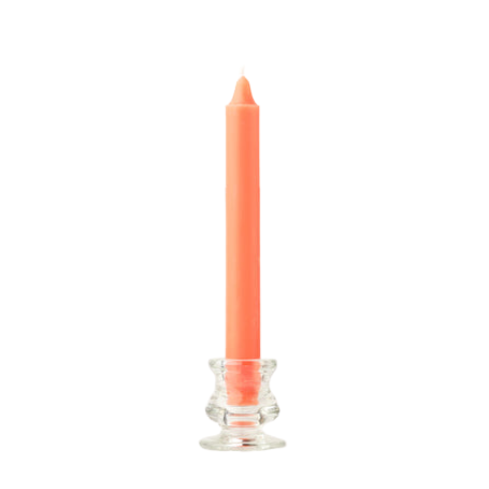 Coral pink dinner candle