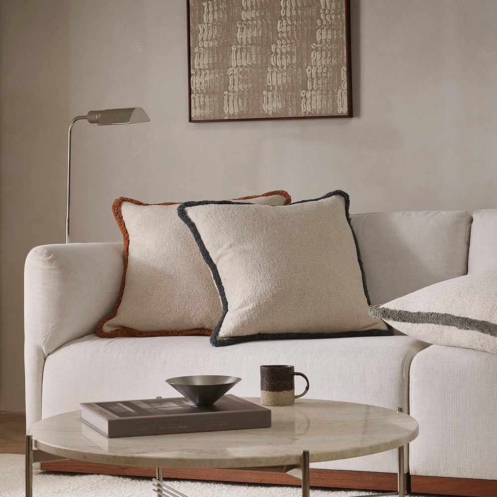 Darcy Cushion with Fringe Cloudburst