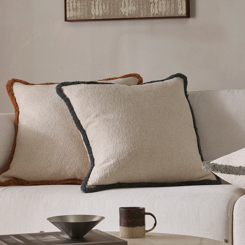 Darcy Cushion with Fringe Cloudburst