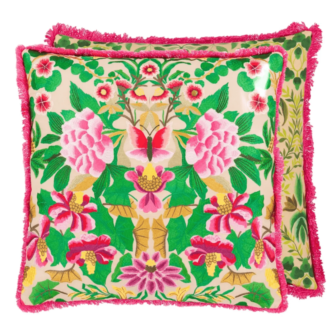 Designers Guild Cushions Designers Guild Ikebana Damask Fuchsia Cushion