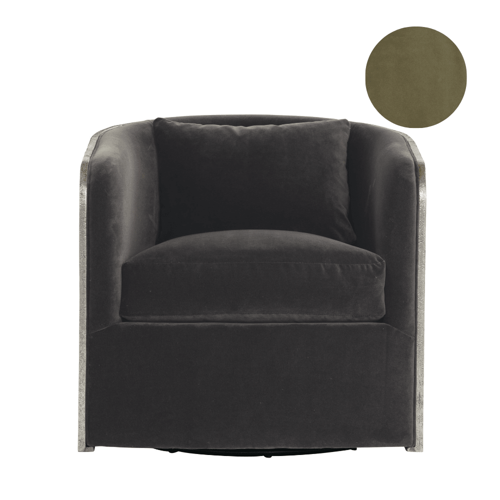 Eliot Swivel Chair Green Velvet - Bernhardt x Gaudions