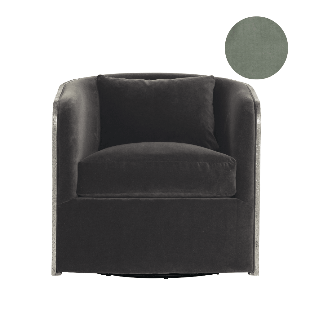 Eliot Swivel Chair Blue Velvet - Gaudion Furniture