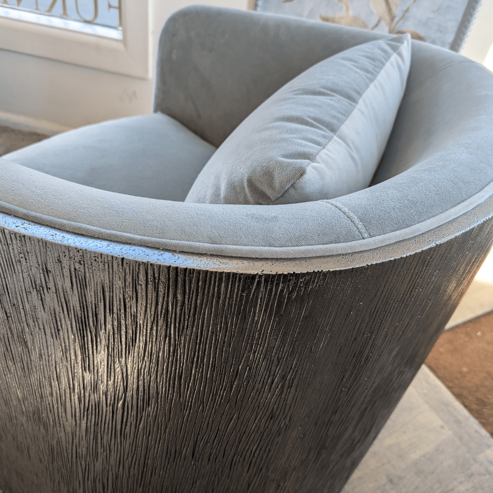 Eliot Swivel Chair Blue Velvet - Bernhardt x Gaudions - Gaudion Furniture