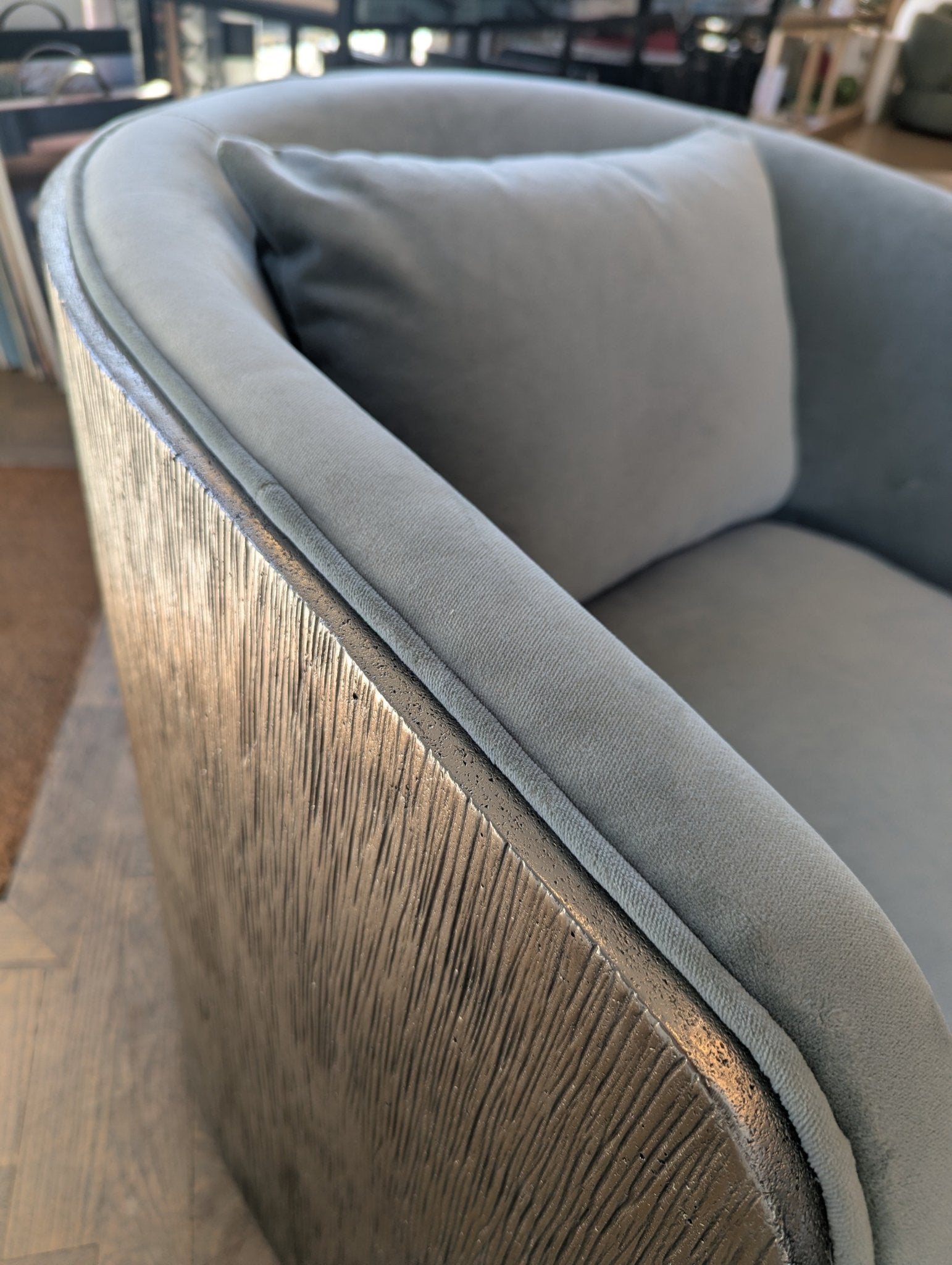 Eliot Swivel Chair Blue Velvet - Bernhardt x Gaudions - Gaudion Furniture