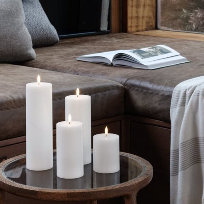 Flameless Candle 7.8 x 20.3 h White - Gaudion Furniture