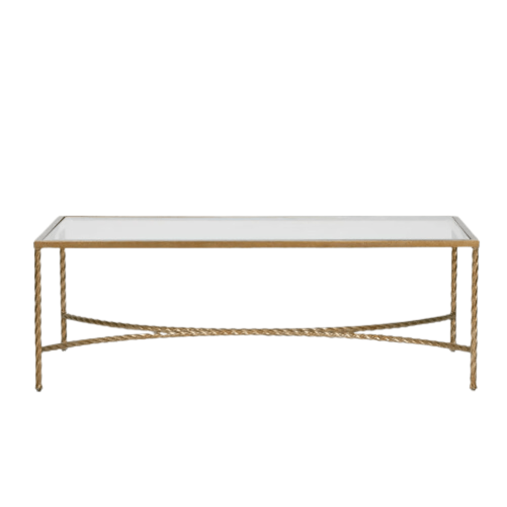 Gaudion Furniture COFFEE TABLE Regency Gold Glass Coffee Table