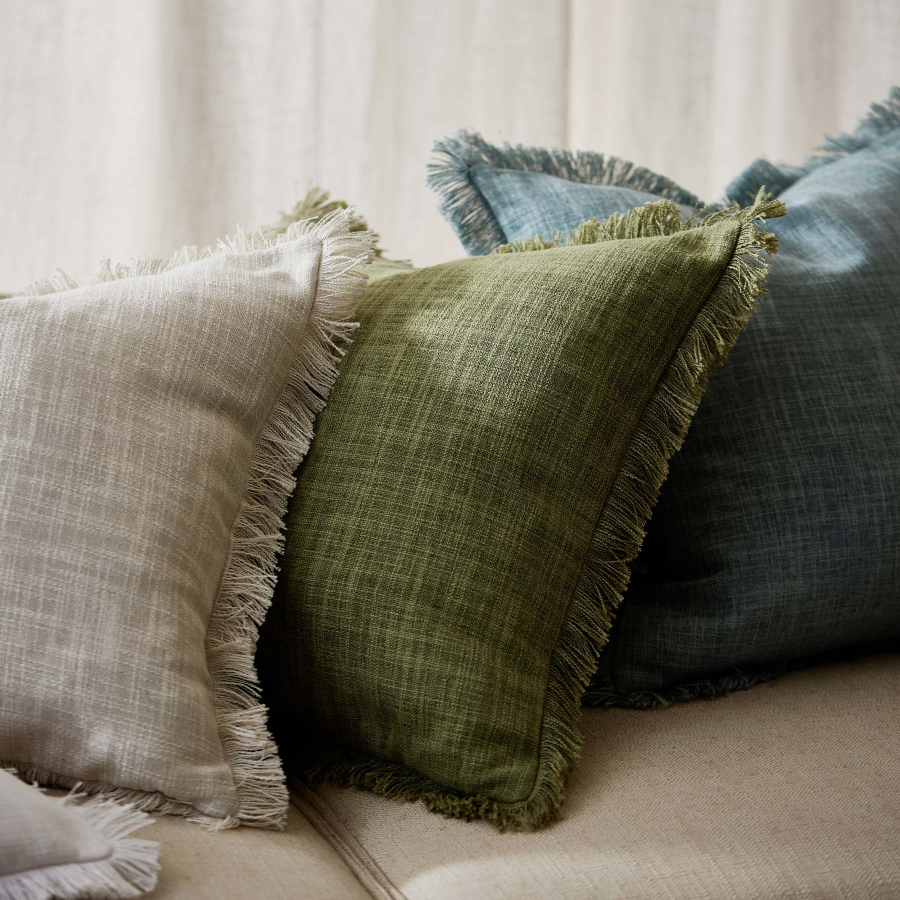 Gaudion Furniture CUSHION Elliot Fringe Cushion Green