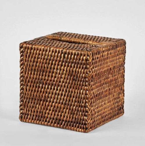 Gaudion Furniture Tissue Box Cover Tissue Box Cover Square Antique Brown