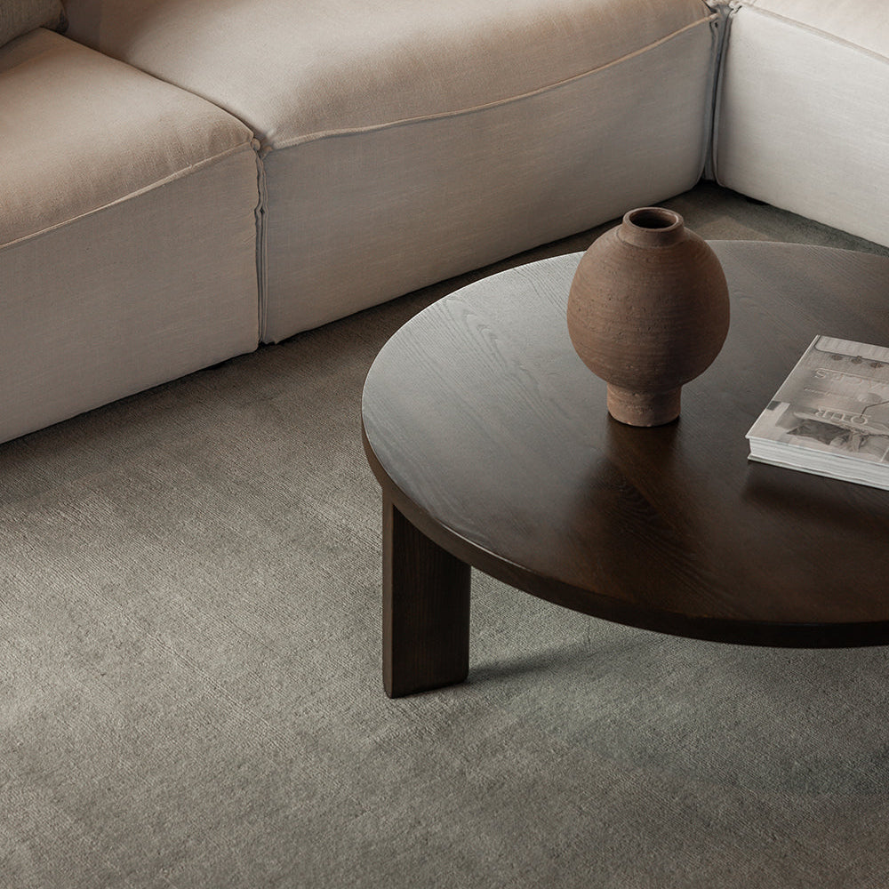 Haywood rug in slate colour. Gaudion furniture.